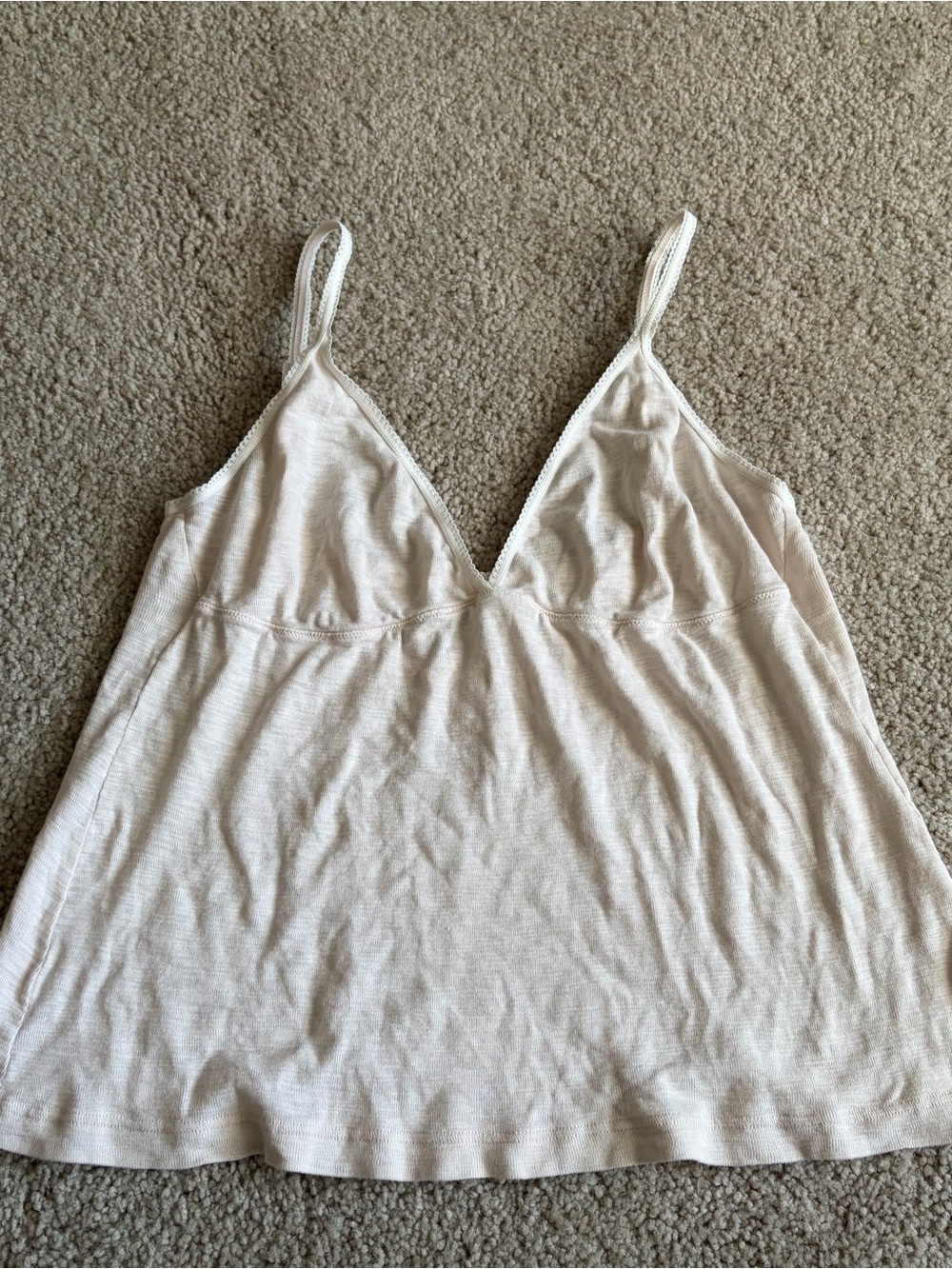 John Galt Brandy Melville White Beige Bohemian Boho Cotton Tank Top Size Small